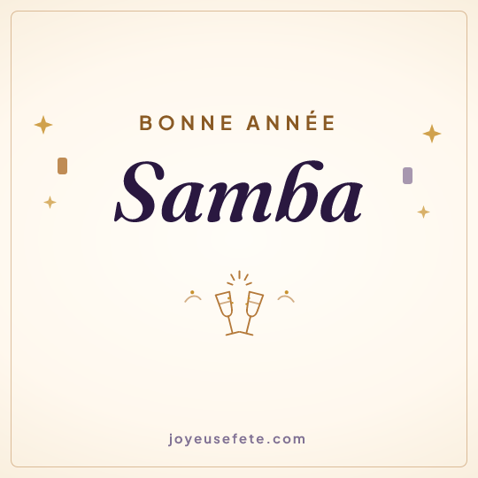 Image carrée « Bonne année Samba » pour WhatsApp