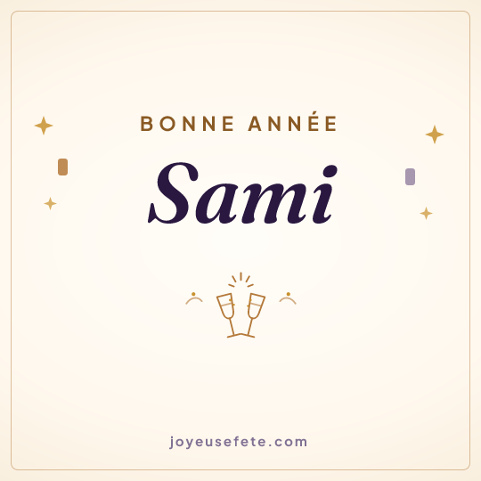 Image carrée « Bonne année Sami » pour WhatsApp