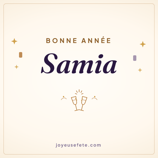 Image carrée « Bonne année Samia » pour WhatsApp