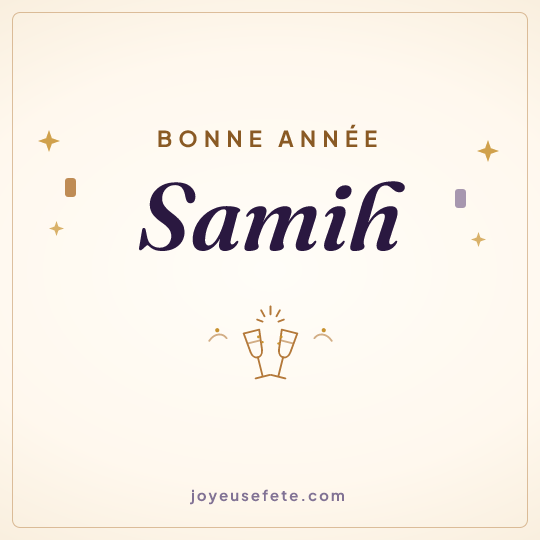 Image carrée « Bonne année Samih » pour WhatsApp