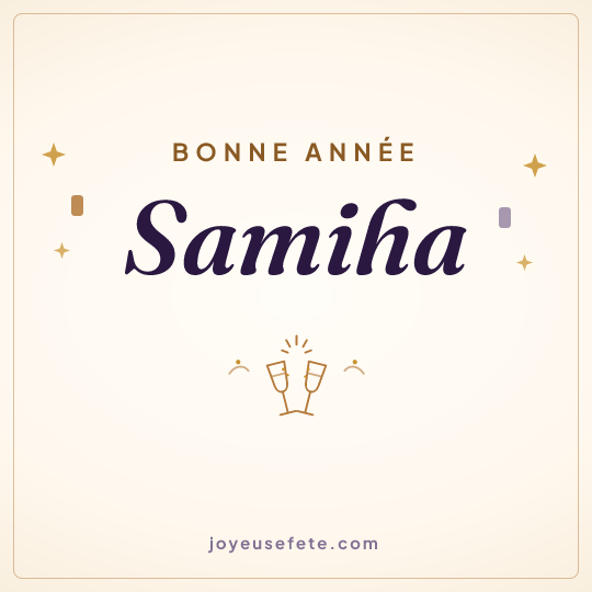 Image carrée « Bonne année Samiha » pour WhatsApp