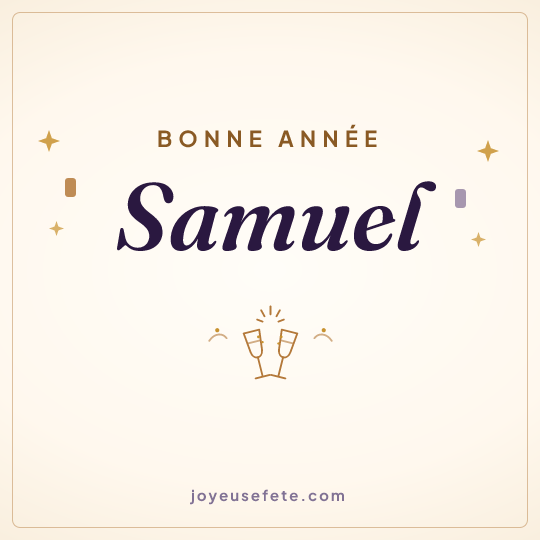 Image carrée « Bonne année Samuel » pour WhatsApp
