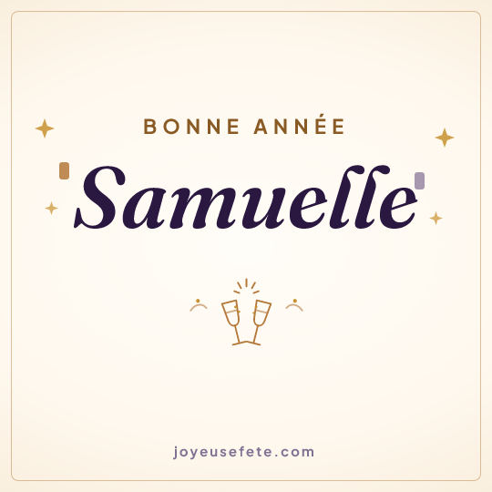 Image carrée « Bonne année Samuelle » pour WhatsApp