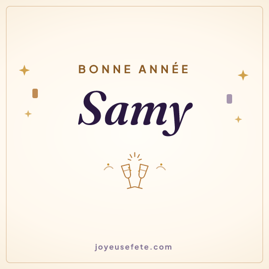 Image carrée « Bonne année Samy » pour WhatsApp