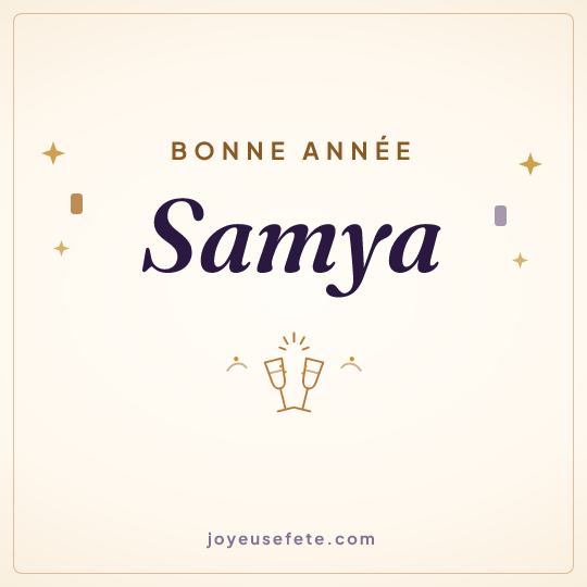 Image carrée « Bonne année Samya » pour WhatsApp