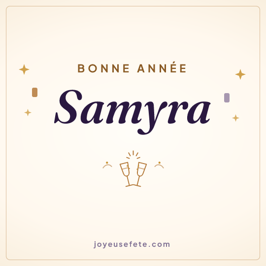 Image carrée « Bonne année Samyra » pour WhatsApp