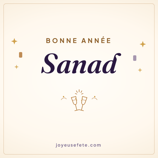 Image carrée « Bonne année Sanad » pour WhatsApp