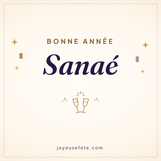 Image carrée « Bonne année Sanaé » pour WhatsApp