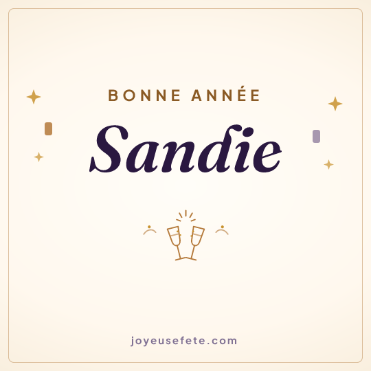 Image carrée « Bonne année Sandie » pour WhatsApp