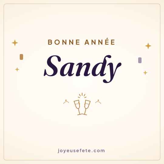 Image carrée « Bonne année Sandy » pour WhatsApp