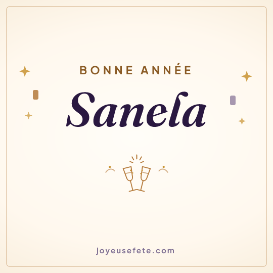 Image carrée « Bonne année Sanela » pour WhatsApp