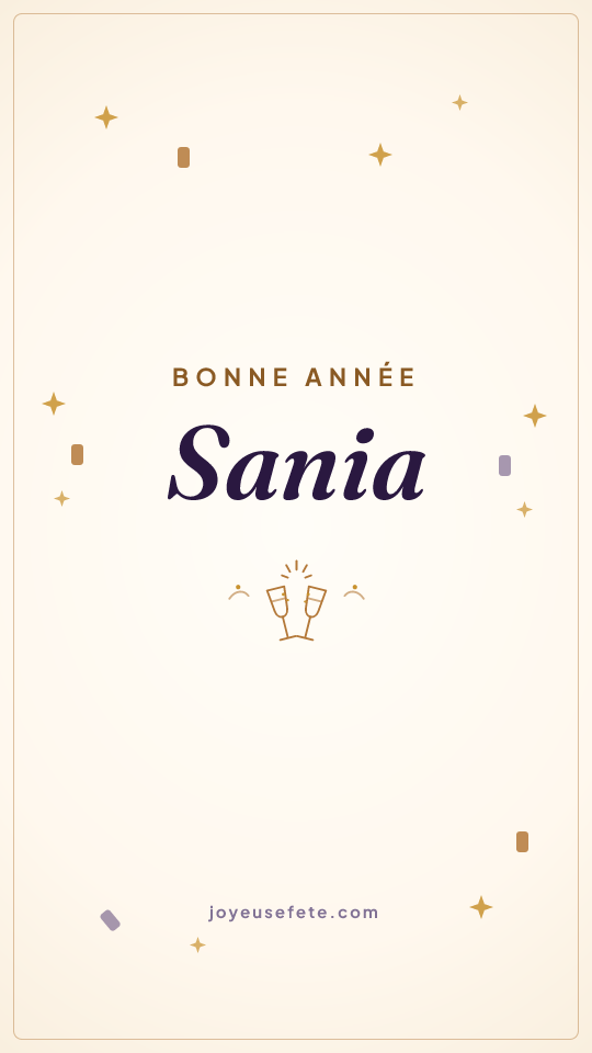 Image « Bonne année Sania » au format story
