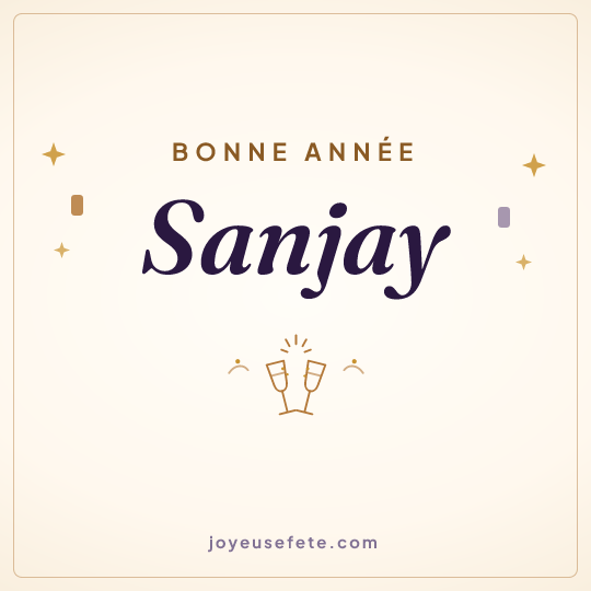 Image carrée « Bonne année Sanjay » pour WhatsApp