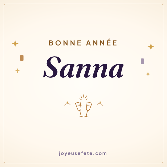 Image carrée « Bonne année Sanna » pour WhatsApp