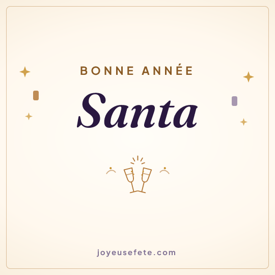 Image carrée « Bonne année Santa » pour WhatsApp
