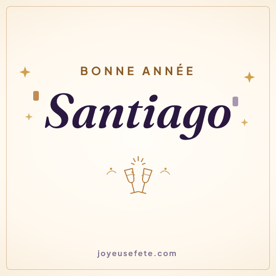 Image carrée « Bonne année Santiago » pour WhatsApp