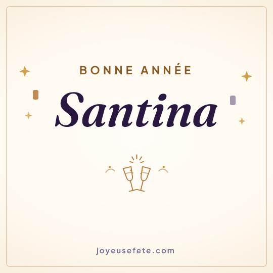 Image carrée « Bonne année Santina » pour WhatsApp