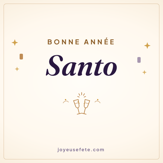 Image carrée « Bonne année Santo » pour WhatsApp