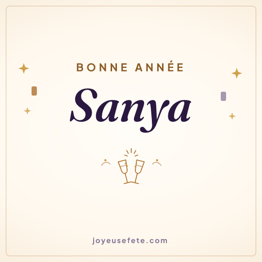 Image carrée « Bonne année Sanya » pour WhatsApp