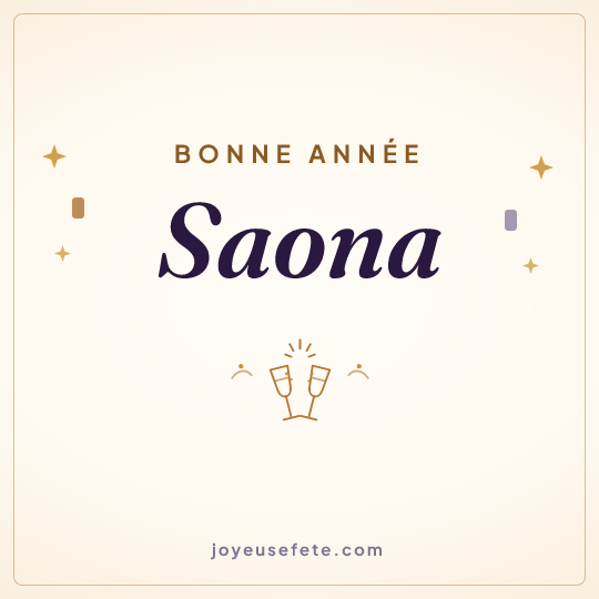 Image carrée « Bonne année Saona » pour WhatsApp