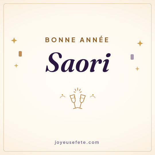Image carrée « Bonne année Saori » pour WhatsApp