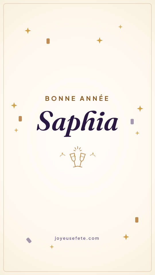 Image « Bonne année Saphia » au format story
