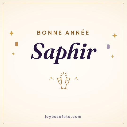 Image carrée « Bonne année Saphir » pour WhatsApp