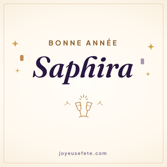 Image carrée « Bonne année Saphira » pour WhatsApp