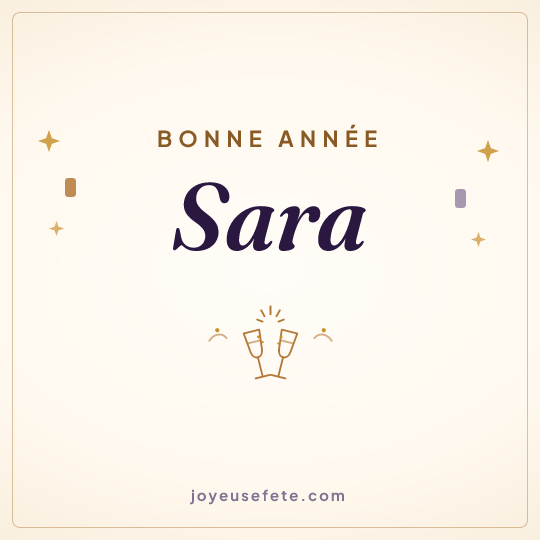 Image carrée « Bonne année Sara » pour WhatsApp