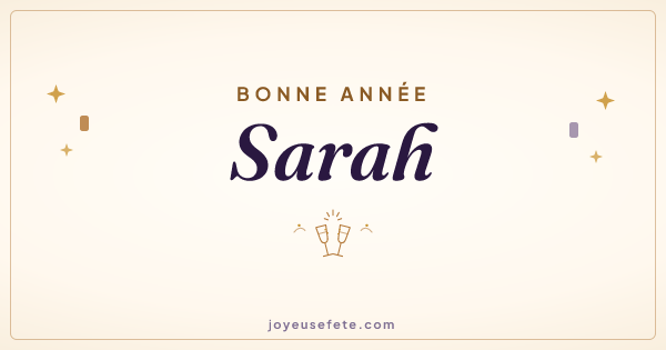 Image « Bonne année Sarah » au format large