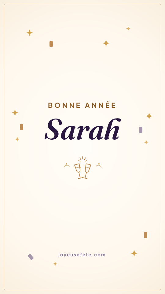 Image « Bonne année Sarah » au format story