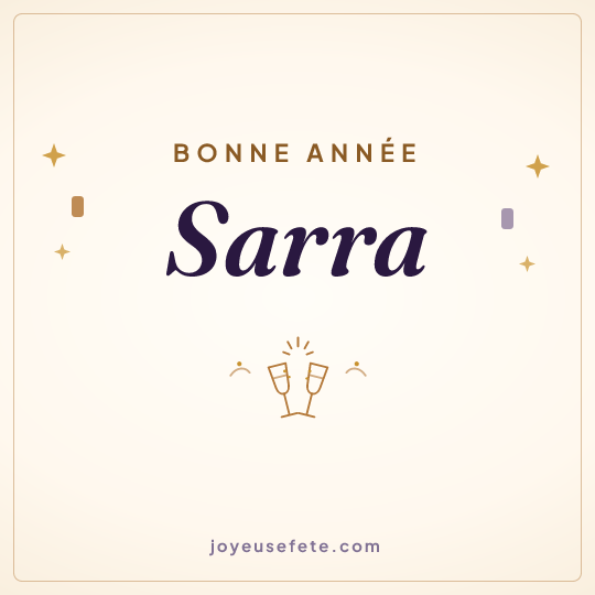 Image carrée « Bonne année Sarra » pour WhatsApp