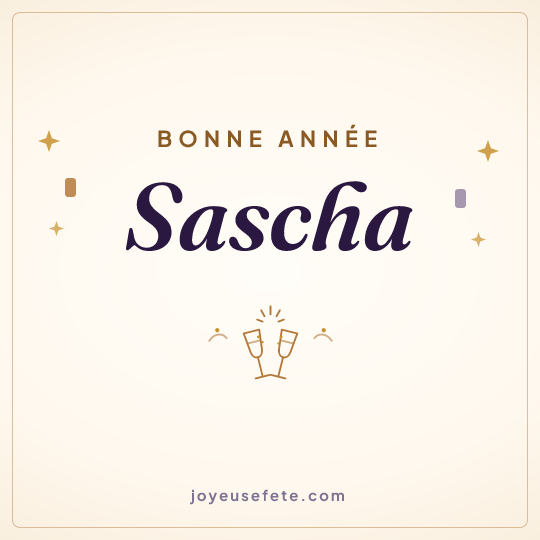 Image carrée « Bonne année Sascha » pour WhatsApp
