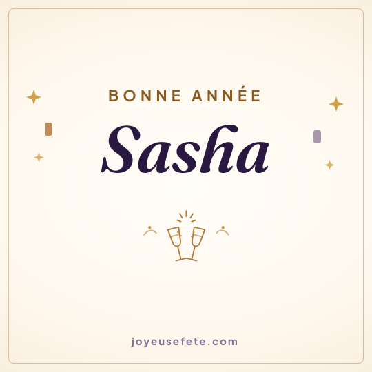 Image carrée « Bonne année Sasha » pour WhatsApp