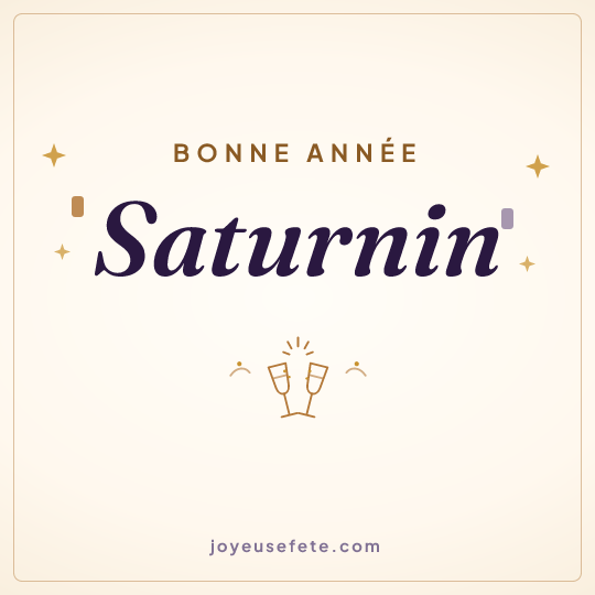 Image carrée « Bonne année Saturnin » pour WhatsApp
