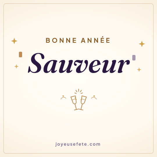 Image carrée « Bonne année Sauveur » pour WhatsApp