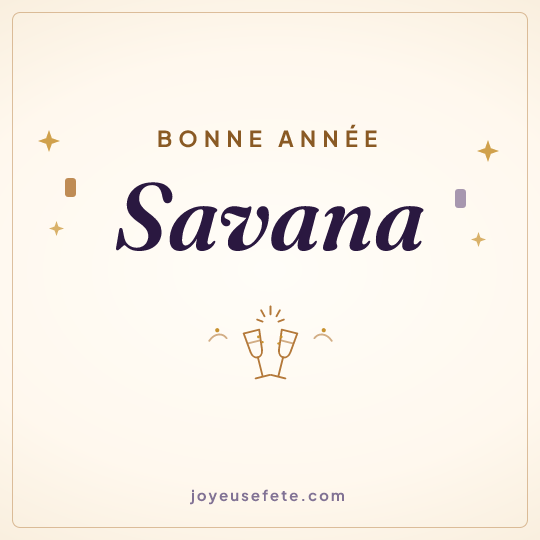 Image carrée « Bonne année Savana » pour WhatsApp
