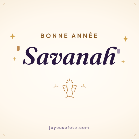 Image carrée « Bonne année Savanah » pour WhatsApp