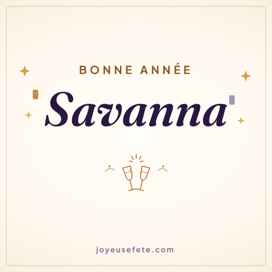 Image carrée « Bonne année Savanna » pour WhatsApp