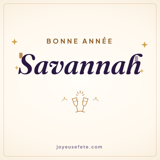 Image carrée « Bonne année Savannah » pour WhatsApp