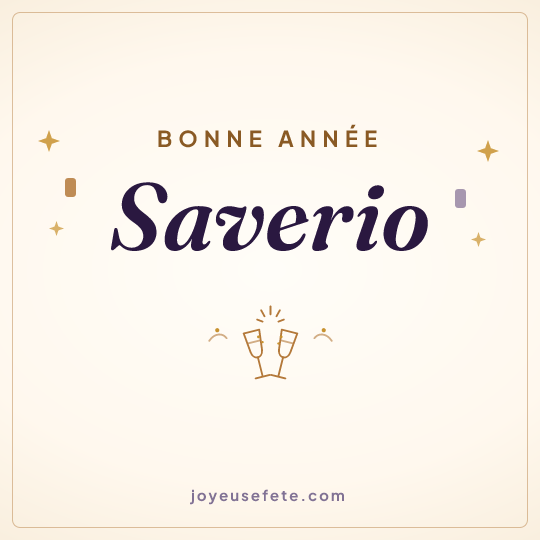 Image carrée « Bonne année Saverio » pour WhatsApp