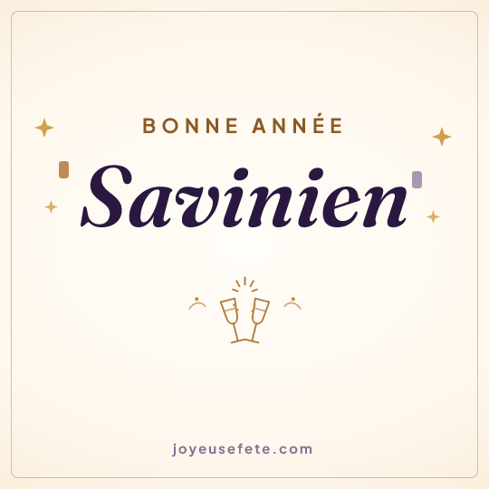 Image carrée « Bonne année Savinien » pour WhatsApp