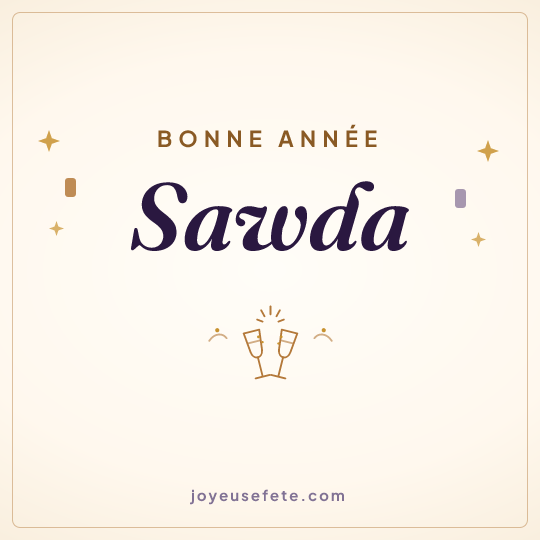 Image carrée « Bonne année Sawda » pour WhatsApp