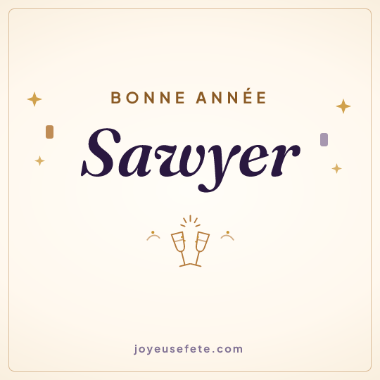 Image carrée « Bonne année Sawyer » pour WhatsApp