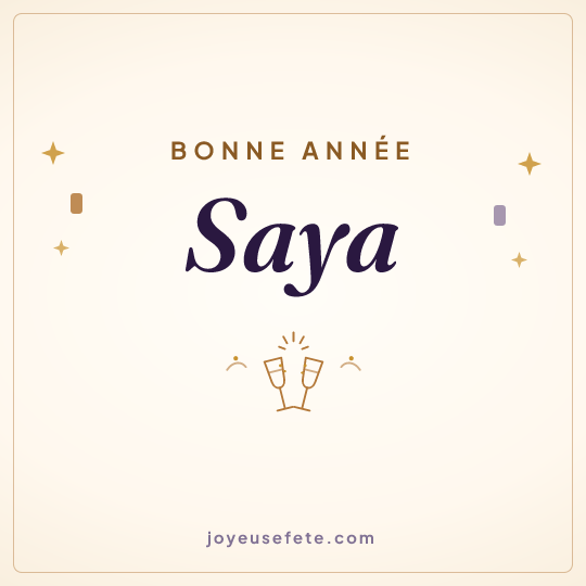 Image carrée « Bonne année Saya » pour WhatsApp