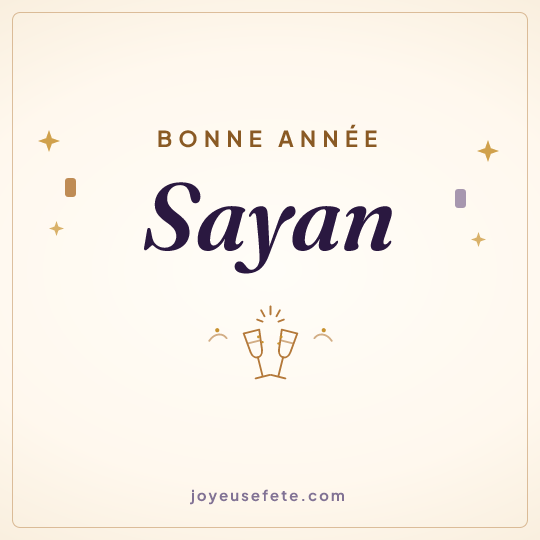 Image carrée « Bonne année Sayan » pour WhatsApp