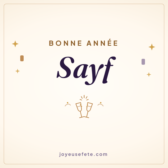 Image carrée « Bonne année Sayf » pour WhatsApp