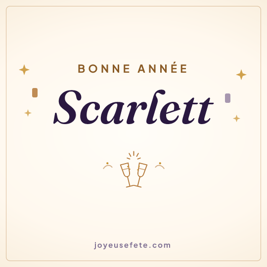 Image carrée « Bonne année Scarlett » pour WhatsApp