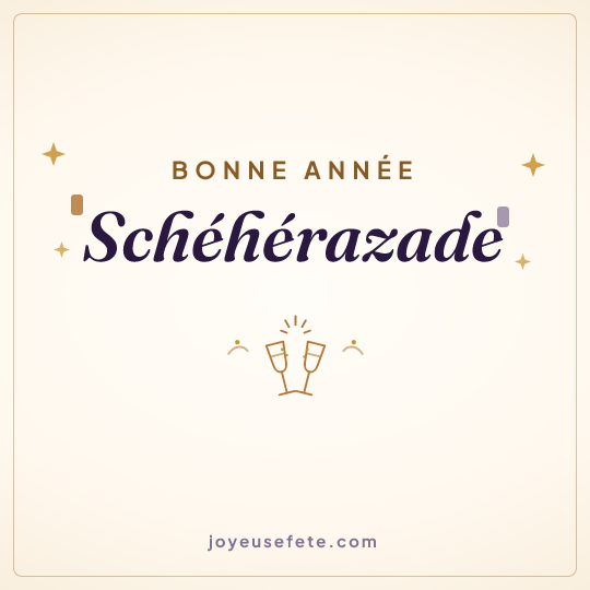 Image carrée « Bonne année Schéhérazade » pour WhatsApp