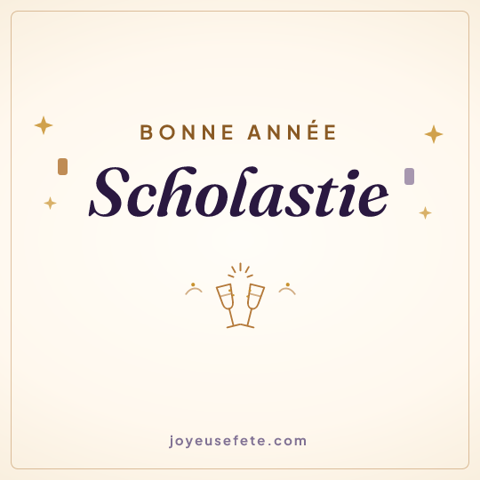 Image carrée « Bonne année Scholastie » pour WhatsApp